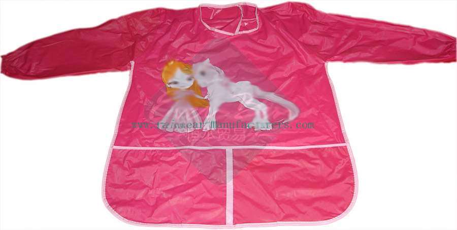 Toddler Painting Apron-PVC Materials Childrens PVC Aprons-PVC Apron with Pocket